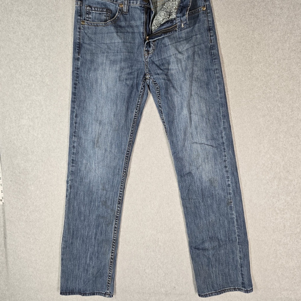Cody James Men Jeans 33X34 Blue Denim Bozeman Wyatt Slim Bootcut Stretch